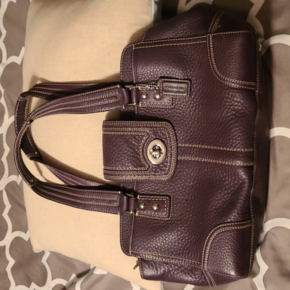 Coach purple leather bag in great condition!